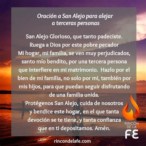 Oración cristiana a San Alejo para alejar a una persona Oraciones