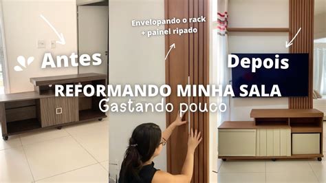 REFORMANDO A SALA GASTANDO POUCO PAINEL RIPADO ENVELOPANDO MÓVEL