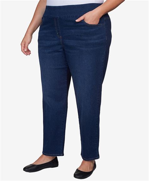 Alfred Dunner Plus Size Autumn Weekend Pull On Super Stretch Denim