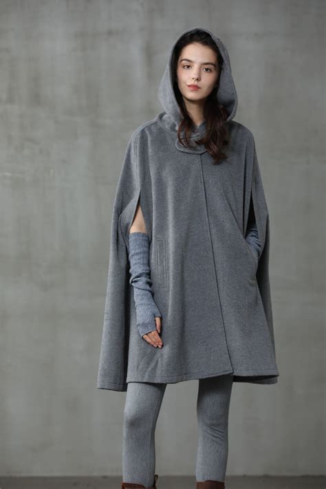 Maxi Hooded Wool Coat Cloak 8 Colors Linennaive