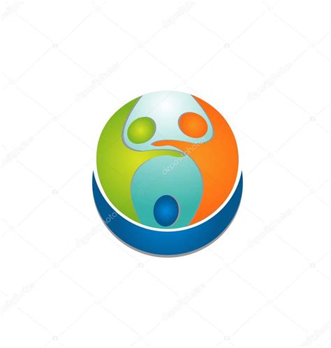 Trabajo En Equipo Personas De Todo El Mundo Logo Vector Stock Vector By