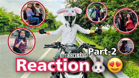 Cute Girl Reaction😍on Bmw 310r Bunny Helmet Cover Market Reaction 2