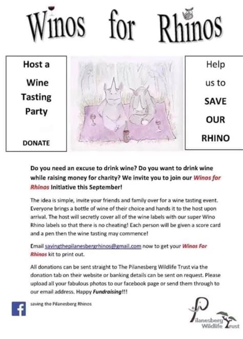 Winos for Rhinos Fundraiser - Pilanesberg Wildlife Trust