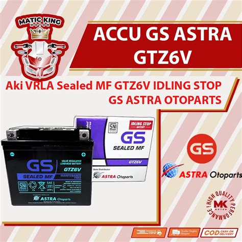 Jual AKI GS ASTRA MF GTZ6V Vario PCX 125 150 Beat Pop Street ISS Scoopy