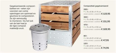 Compostbak Gegalvaniseerd 200 L 300 L 470 L 80 L Of 120 L Aanbieding