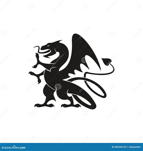 Gryphon Mythical Creature Isolated Dragon Beast Stock Vector