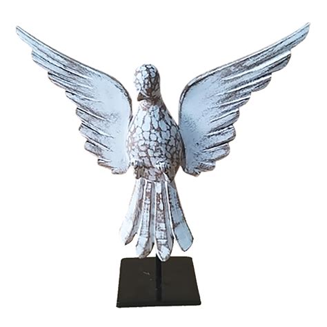 Pedestal Divino Esp Rito Santo Em Madeira E Ferro De Artesanato Bicho