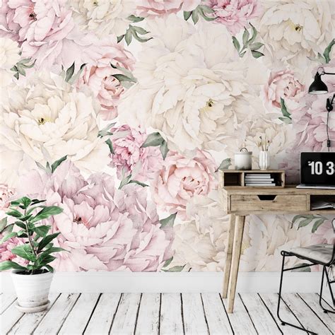 Gorgeous Peony Mural Self Adhesive Large Scale Wallpaper Peony Etsy