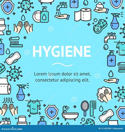 Hygiene Round Design Template Line Icon Concept Vector Stock Vector