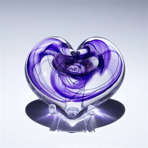 Violet Enchanted Glass Heart Paperweight | Epiphany Studios | handblown ...