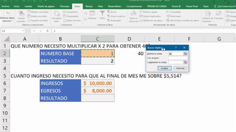 BUSCAR OBJETIVO EN EXCEL YouTube