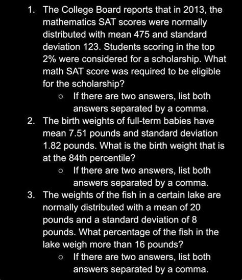 The College Board Reports That In 2013 The Mathematics Sat Scores Were