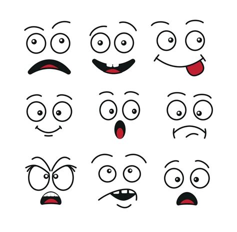 Set of cartoon eyes, isolated on white background. Comic eyes with ...