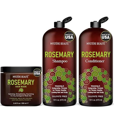 Rosemary Shampoo And Conditioner Set 16 Fl Oz Each Plus Hair Mask 845 Fl Oz Bundle