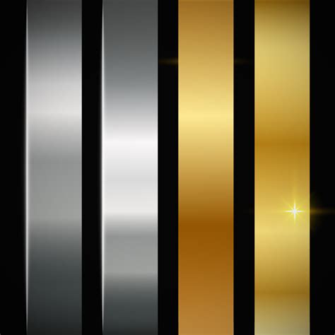 Collection Of Gold And Metallic Steel Gradient Template Background