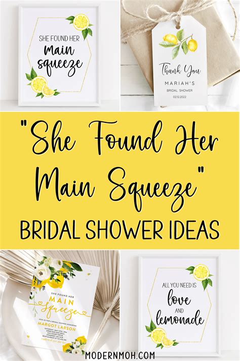 She Found Her Main Squeeze Lemon Themed Bridal Shower Modern Moh