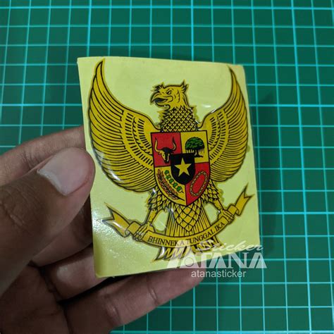 D Embossed Cutting Embossed Sticker Garuda Pancasila Indonesia X Cm