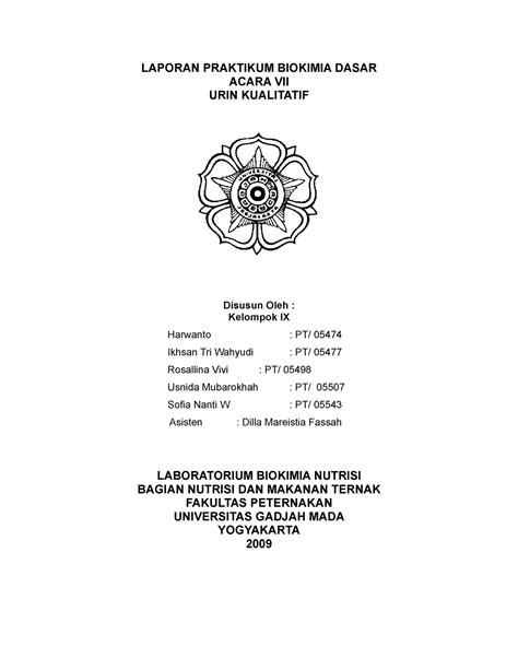 Laporan Praktikum Biokimia Dasar Acara V LAPORAN PRAKTIKUM BIOKIMIA