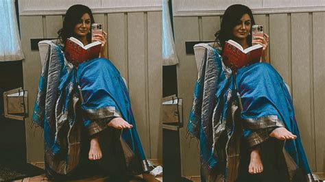 Sriti Jha Turns Muse In Blue Saree Fans In Awe Iwmbuzz