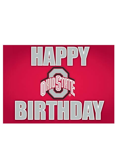 Ohio State Buckeyes Happy Birthday Card Red