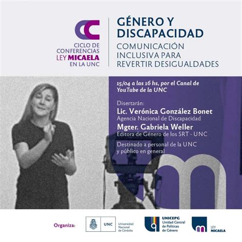 Ley Micaela en la UNC Charla Virtual Género y discapacidad