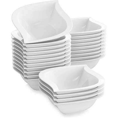 Série Elvira 24pcs Bols à Céréales Porcelaine Bols à Soupe Bols à