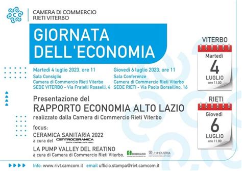 Torna La Giornata DellEconomia Appuntamento Il 4 Luglio A Viterbo E