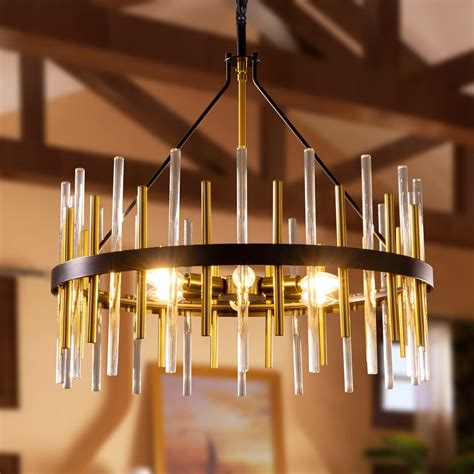 Wellmet Modern Chandeliers For Dining Room Black And Gold Chandelier