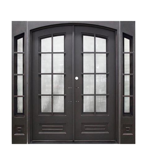 Exterior Thermal Break Metal Steel Wrought Iron Double Doors with