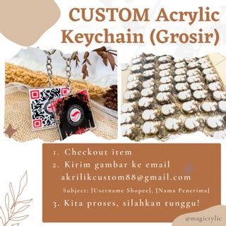 Jual Min Pcs Custom Keychain Gantungan Kunci Acrylic Harga Grosir