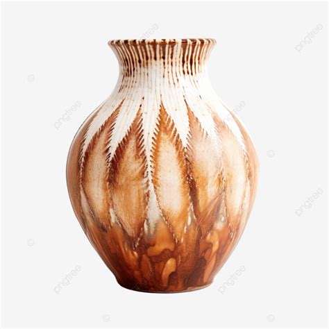 Watercolor Brown Boho Ceramic Vase Watercolor Boho Vase PNG