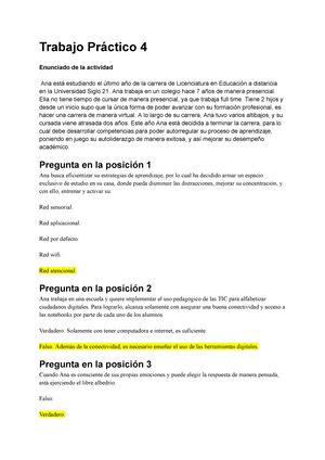 Trabajo Practico N 4 90 Aprender En El Siglo 21 Siglo 21 Studocu