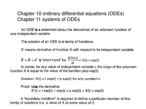 Ppt Chapter Ordinary Differential Equations Odes Chapter