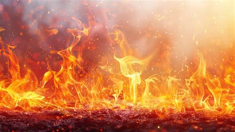 fiery border texture isolated flames burning bright stock illustration