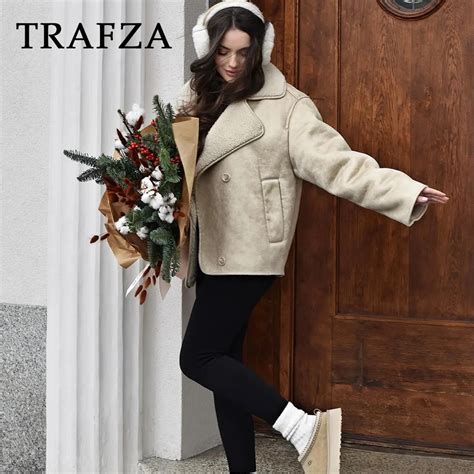 Trafza Autumn Winter Women Casual Jackets Fashion Vintage Warm