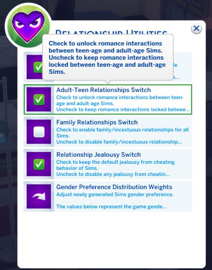 Teensadult Relationship Switch Is Missing The Sims 4 Technical Support Loverslab