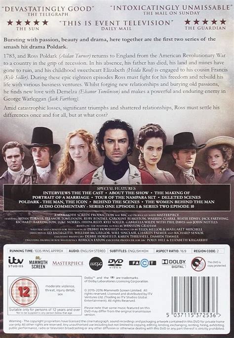 Poldark Series 1 2 Dvd Aidan Turner Eleanor Tomlinson Phil Davis