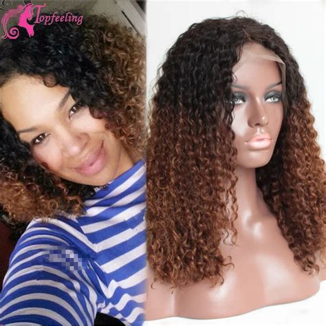 7a Ombre Brazilian Virgin Hair Kinky Curly Wig Short Human Hair Wigs