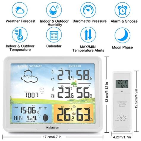 Kalawen Weather Station For Home With Wireless Outdoor Sensor Digital