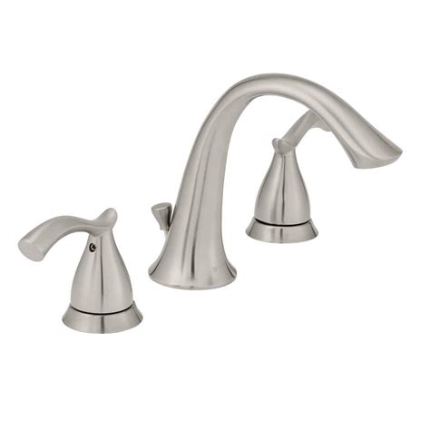 Glacier Bay Edgewood 8 In Widespread Double Handle High Arc Bathroom Faucet In Brushed Nickel