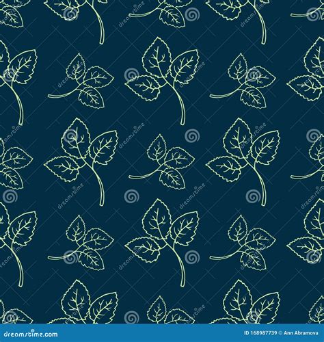 Seamless Background Pattern With Leaves Healthy Lifestyle Vector