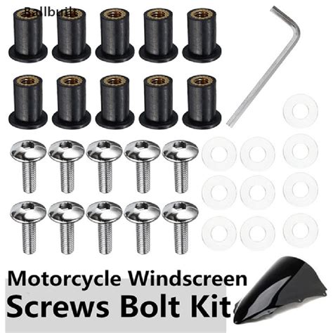 Blu Pcs Motocicleta P Ra Brisas Kit De Parafusos De Carenagem De M