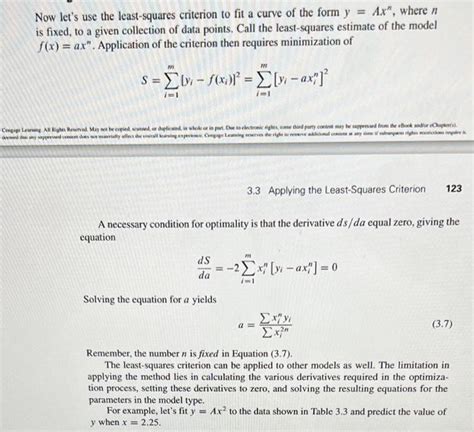 Solved Derive The Least Squares Estimate For The Model F X