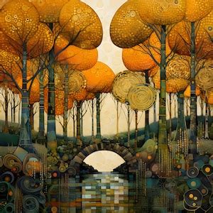 Gorgeous Gustav Klimt Landscapes in 5K Set of 5. Print on Demand ...