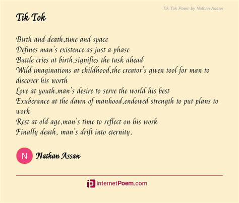 Tik Tok Poem By Nathan Assan