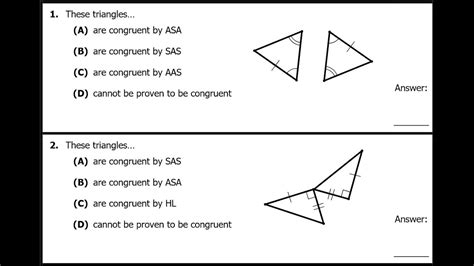 Congruent Triangles Aas Hl Worksheet Answers