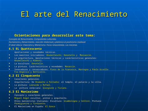 PPT El Arte Del Renacimiento Orientaciones Para Desarrollar Este Tema