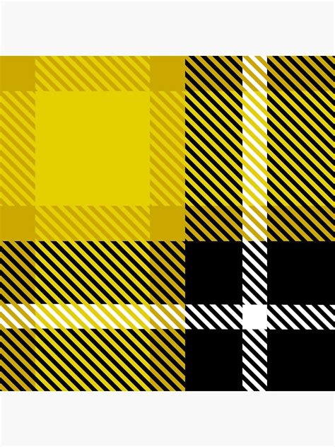 Yellow And Black Buffalo Plaid Check Fabric Design Sticker For Sale