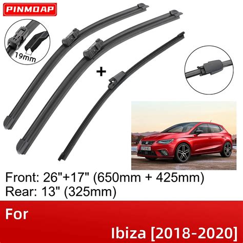 For Seat Ibiza 2018 2020 26 17 13 Front Rear Wiper Blades Brushes