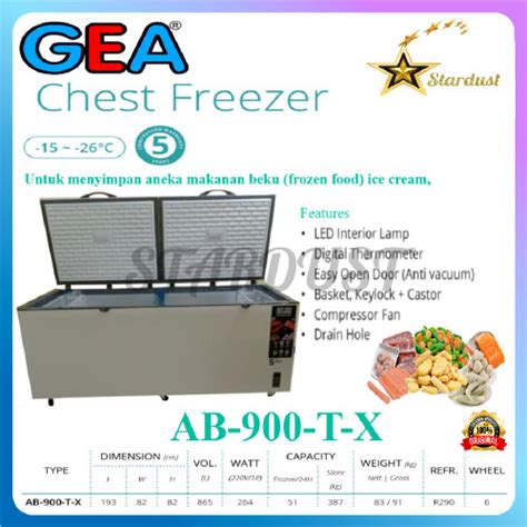 Jual GEA Chest Freezer Box AB 900 TX Kulkas Pembeku Peti Pembeku AB